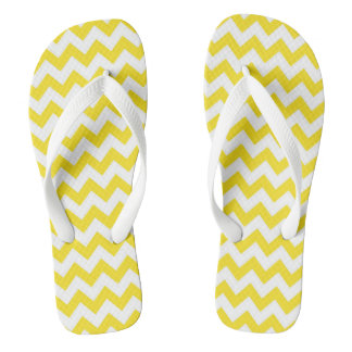 Tongs Mignonnes sandales à chevrons jaunes