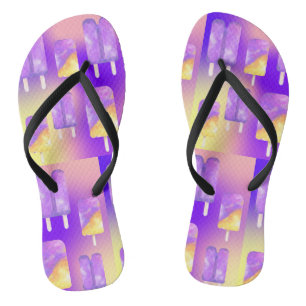 Tongs Mikitiez été arc-en-ciel popsicle or violet