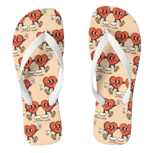 Tongs Mikitiez personnalisé valentine drôle lovebug logi