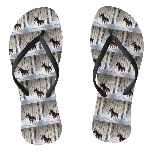Tongs Mince Pinscher Laisser Neige Noël (Semelle)