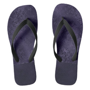 Tongs Minuit Indigo Romance Satiny Grunge Damask