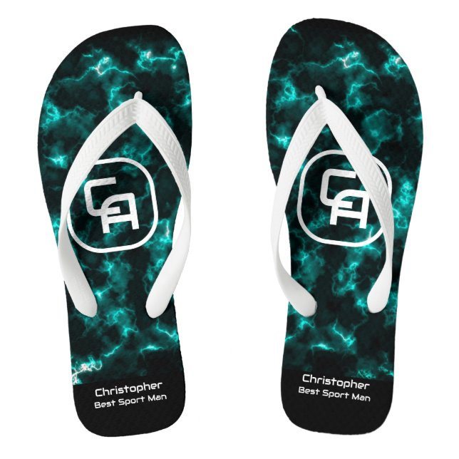 Tongs Misty Smoke Monogram Aqua (Semelle)