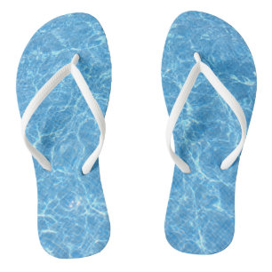 Tongs Modèle Aqua Bleu Eau Blanc Adultes Sangles Minces