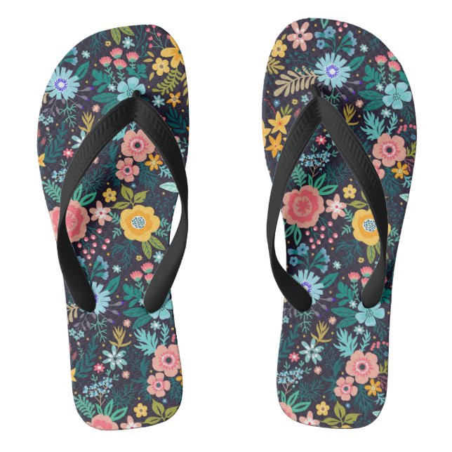 Tongs Modèle Floral Coloré (Semelle)