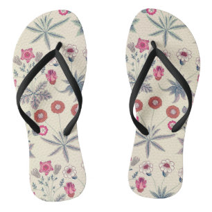 Tongs Modèle floral de marguerite de William Morris roug