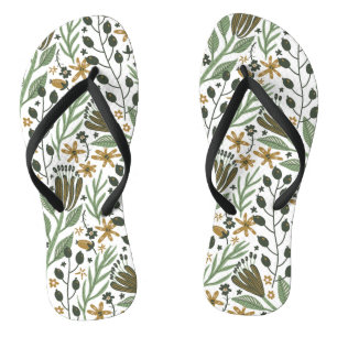 Tongs Modèle floral rêve vert