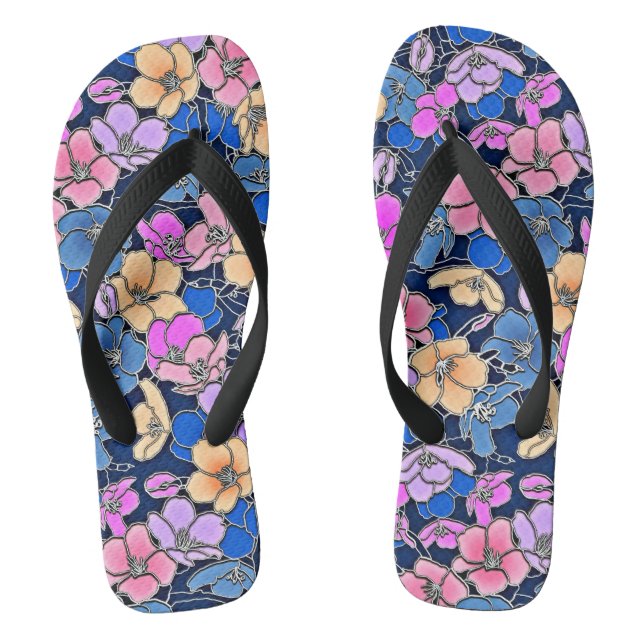 Tongs Modèle floral stylistique 46 (Semelle)