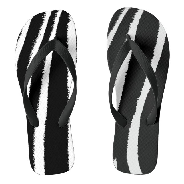 Tongs Modèle Zèbre noir et blanc (Semelle)