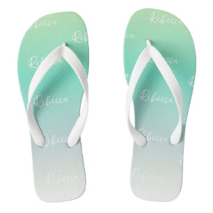 Tongs Moderne Elégant bleu clair Turquoise Ombre personn