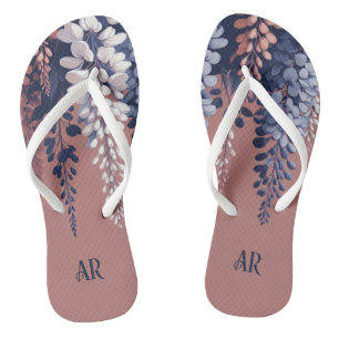 Tongs Monogram Marine Rose Wisteria Élégance