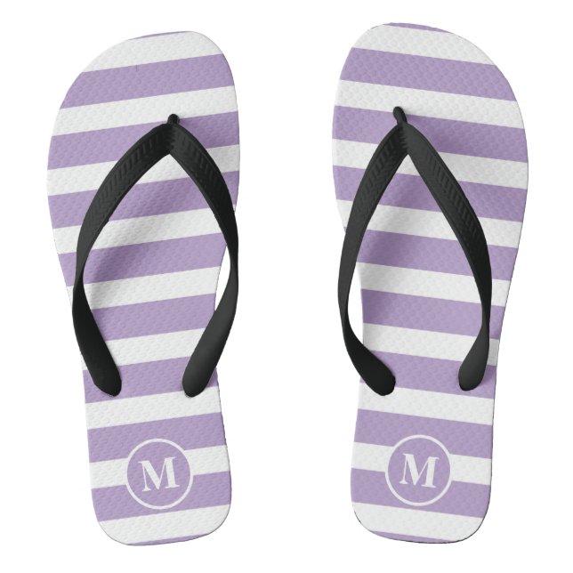 Tongs Monogramme classique Lilac Purple et Blancs F (Semelle)
