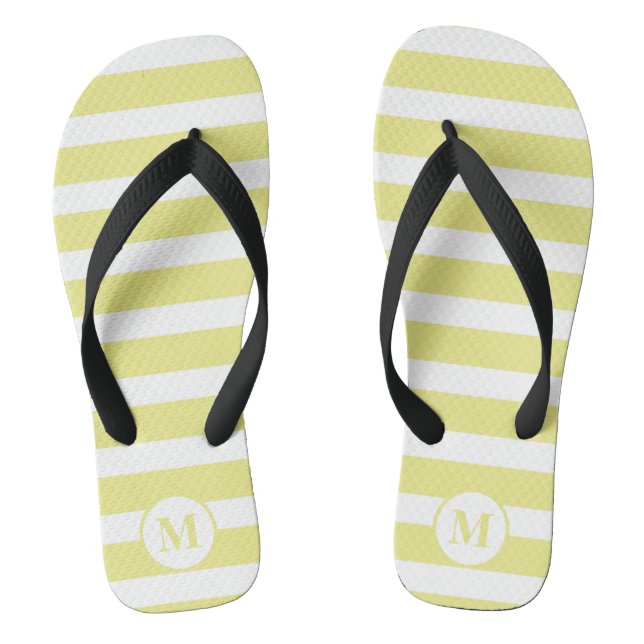 Tongs Monogramme classique Rayures jaune et blanche (Semelle)