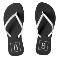 Monogramme classique simple | Texte noir et blanc