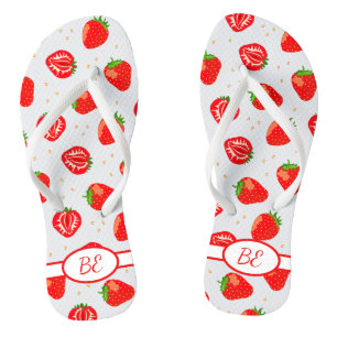 Tongs Monogramme de fraises d'été