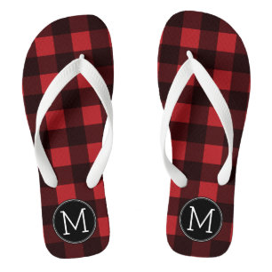 Tongs Monogramme de Motif de plongée Rustic Red & Black 