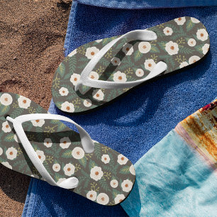 Tongs Monogramme floral en fleurs de Magnolia