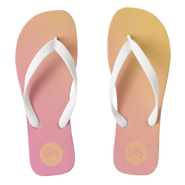Tongs Monogramme Gras Dégradé Rose Jaune Été (Semelle)