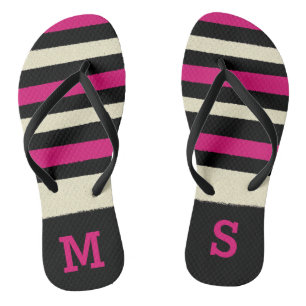 Tongs Monogramme Hot rose mignon Motif moderne tendance
