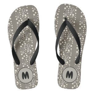 Tongs Monogramme Joyeux Bunny de vacances de Pâques Moti