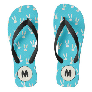 Tongs Monogramme Joyeux Motif lapin de Pâques