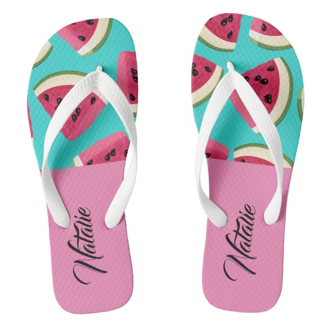 Tongs Monogramme mignon moderne l Watermelon Eté bleu ro (Semelle)