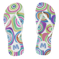 Monogramme Motif des cercles rétro colorés