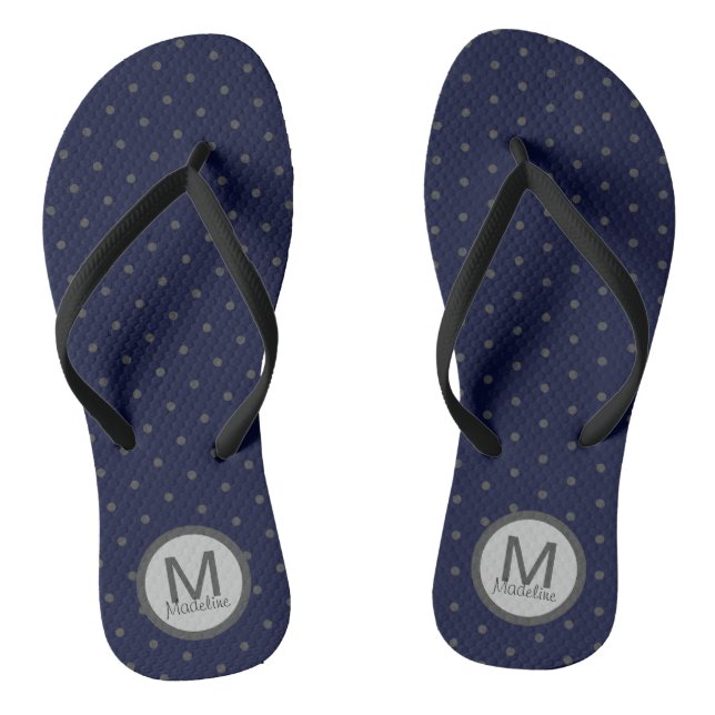 Tongs Monogramme Pois gris bleu foncé (Semelle)