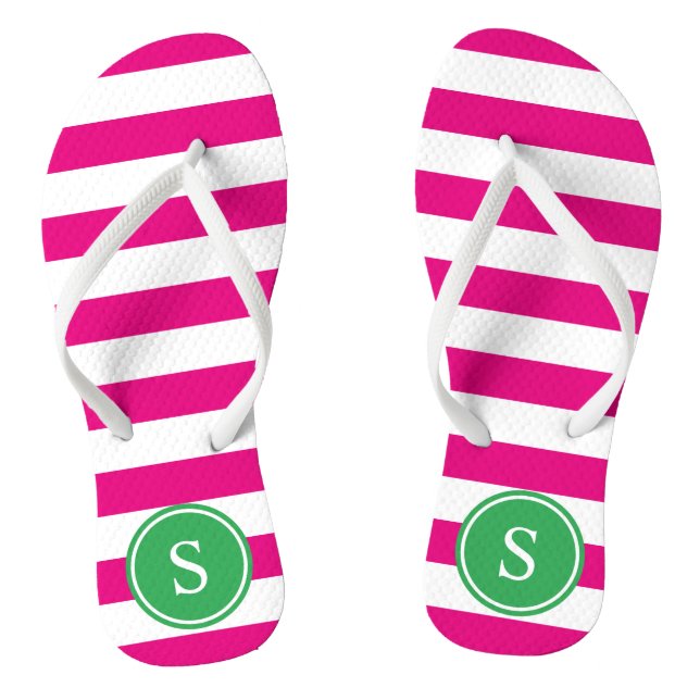 Tongs Monogramme rayé dans le rose et le vert (Semelle)