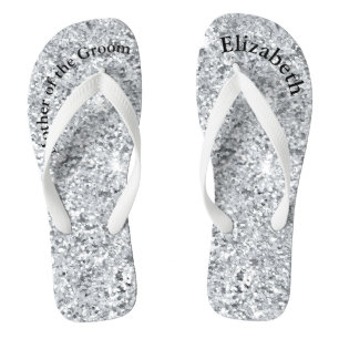 Tongs Monogramme Silver Glam Parties scintillant Mère de