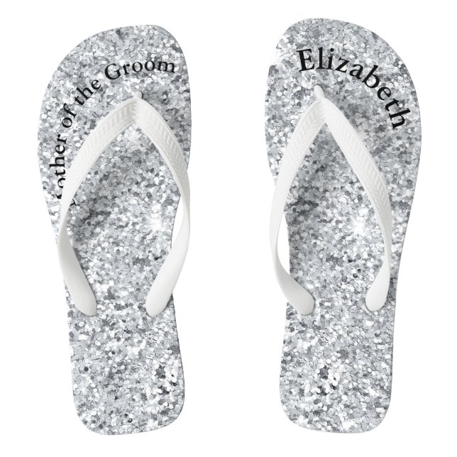Tongs Monogramme Silver Glam Parties scintillant Mère de (Semelle)