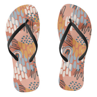 Tongs mosaïque abstraite féminine colorée