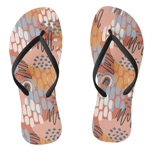 Tongs mosaïque abstraite féminine colorée (Semelle)