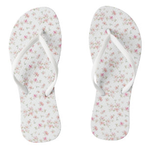 Tongs Motif à aquarelle rose doux