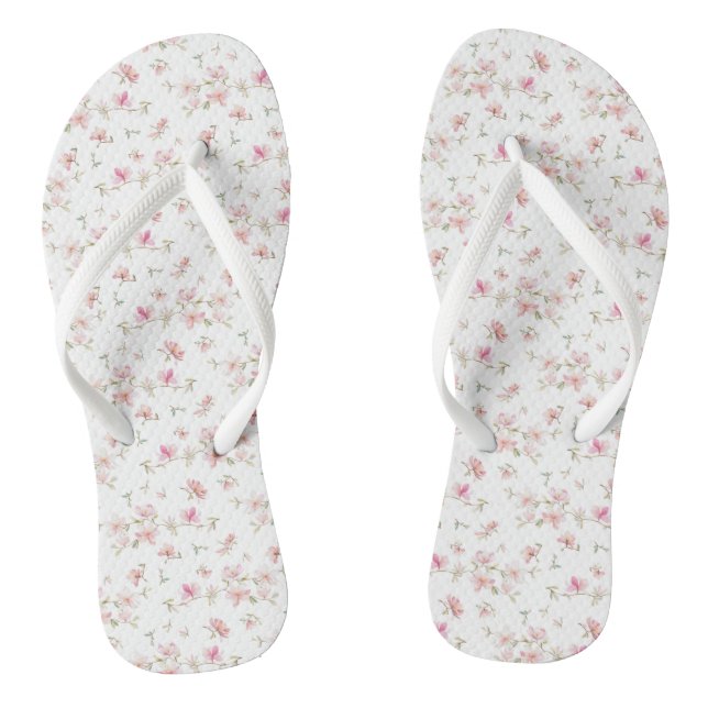 Tongs Motif à aquarelle rose doux (Semelle)