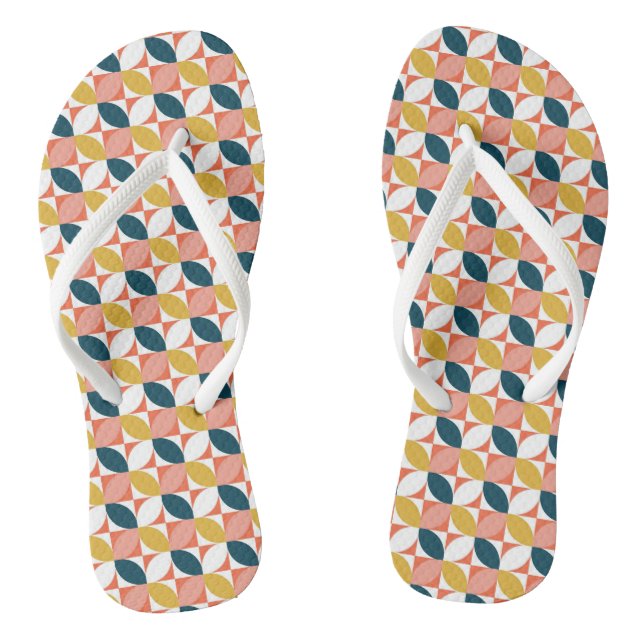 Tongs Motif à feuilles modernes du milieu du siècle (Semelle)
