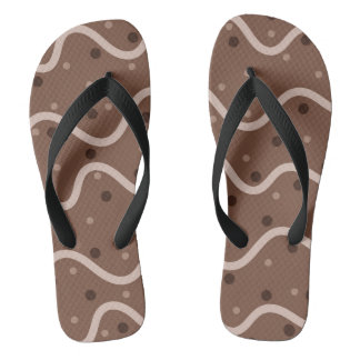 Tongs Motif à goutte et à gouttes de chocolat foncé