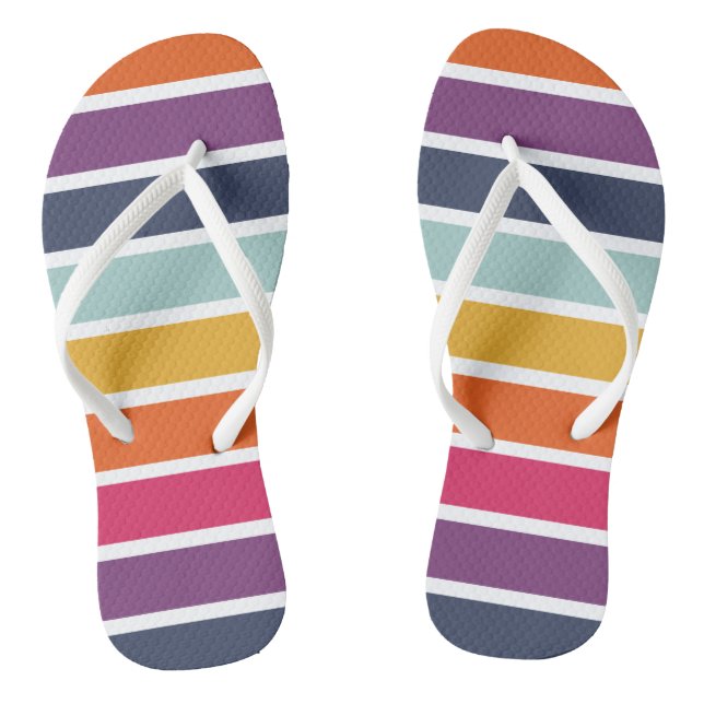 Tongs Motif à rayures colorées (Semelle)