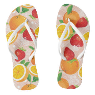 Tongs motif Abstrait aux fraises