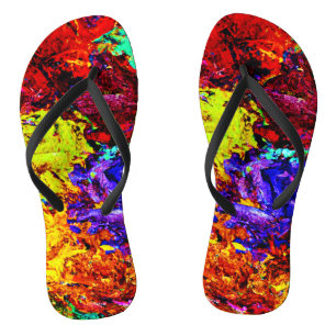 Tongs Motif abstrait coloré époustouflant