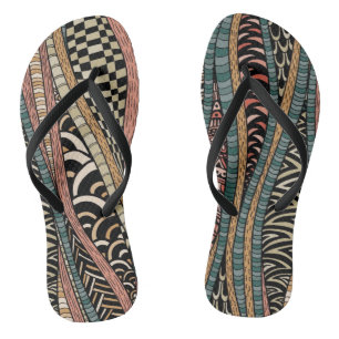 Tongs Motif abstrait dans le style ethnique
