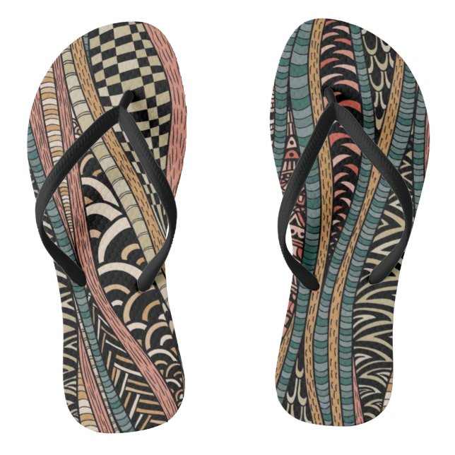 Tongs Motif abstrait dans le style ethnique (Semelle)