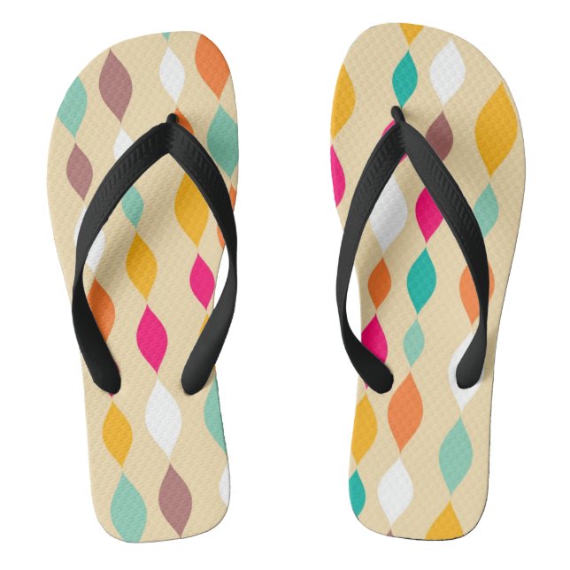 Tongs motif abstrait de style rétro (Semelle)