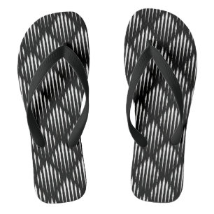 Tongs Motif abstrait noir et blanc