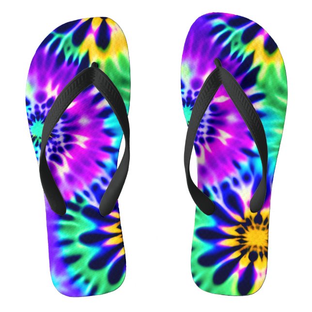 Tongs Motif Abstrait Tie Dye Adire (Semelle)
