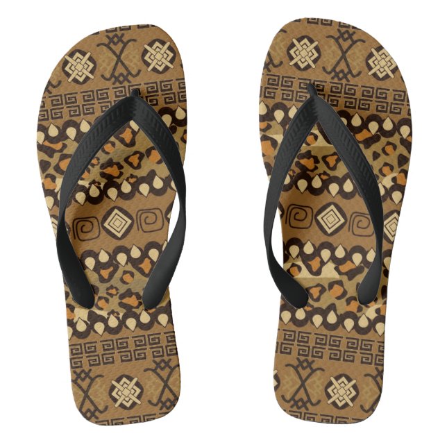 Tongs Motif africain 2 de peau de guépard (Semelle)