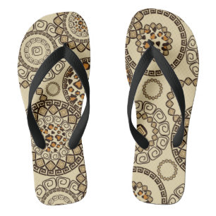 Tongs motif africain de la peau de guépard 3