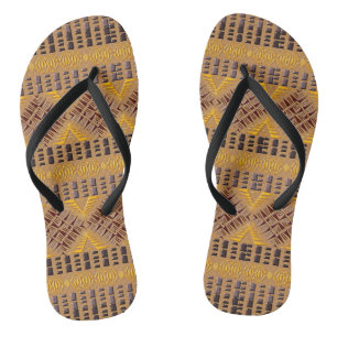 Tongs motif africain tribal ethnique