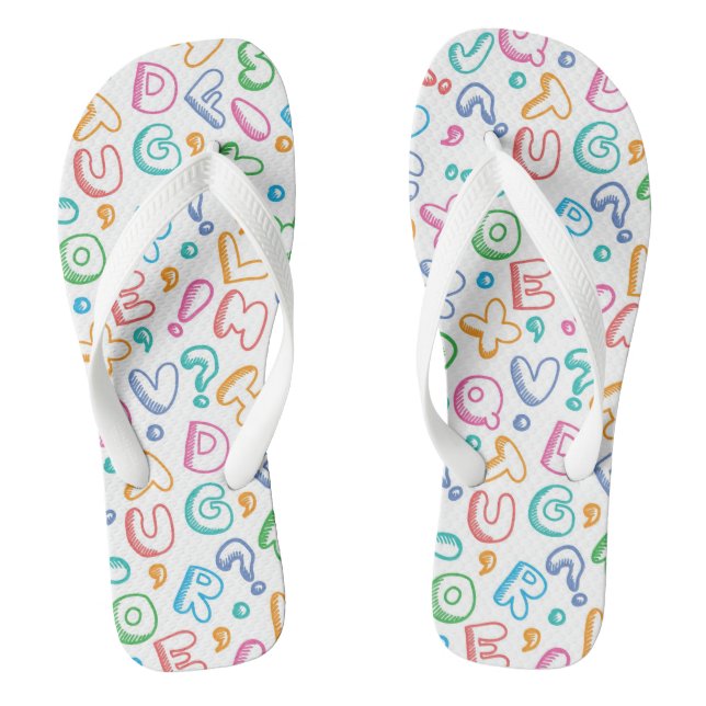 Tongs motif alphabétique (Semelle)