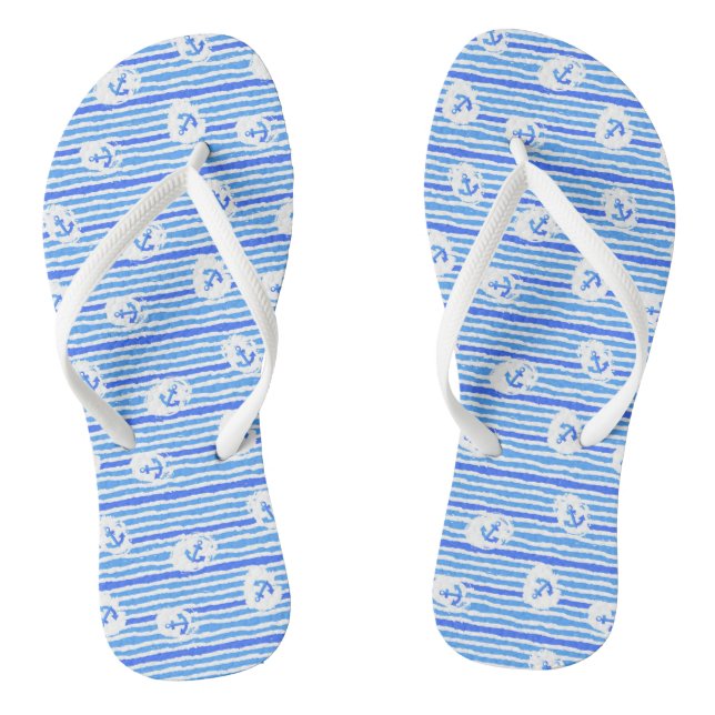 Tongs Motif Ancre d'aquarelle 1 (Semelle)