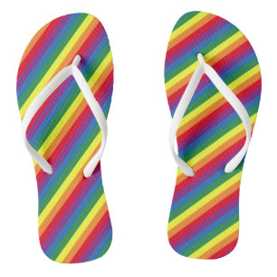 Tongs Motif arc-en-ciel diagonal